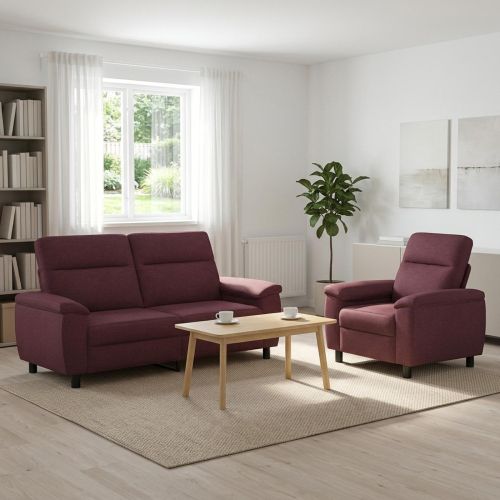 Комплект дивани 2 pcs Лилаво Текстил