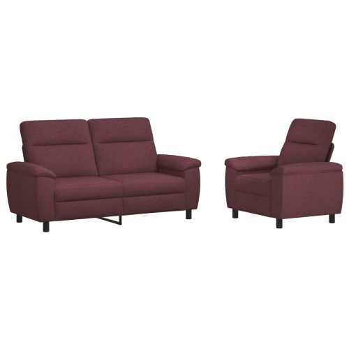 Комплект дивани 2 pcs Лилаво Текстил