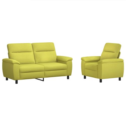 Комплект дивани 2 pcs Светло зелено Текстил