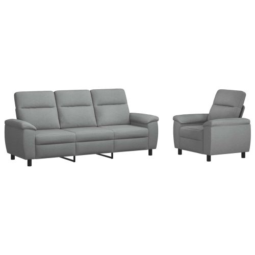 Комплект дивани 2 pcs Светлосиво Текстил