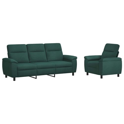 Комплект дивани 2 pcs Тъмнозелено Текстил