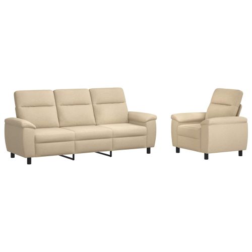 Комплект дивани 2 pcs Кремаво Текстил