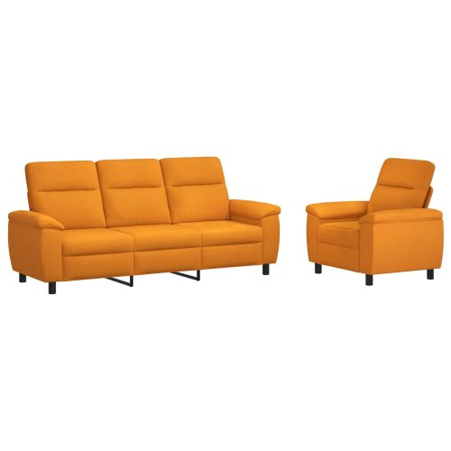 Комплект дивани 2 pcs Тъмен жълт Текстил