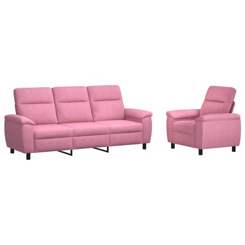 Комплект дивани 2 pcs Розово Текстил