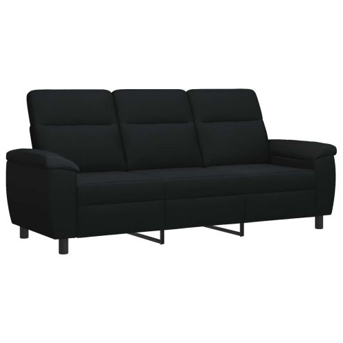 Комплект дивани 3 pcs Черно Текстил