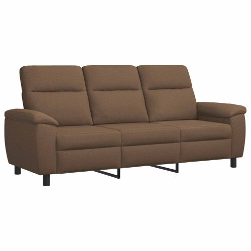 Комплект дивани 3 pcs Кафяво Текстил