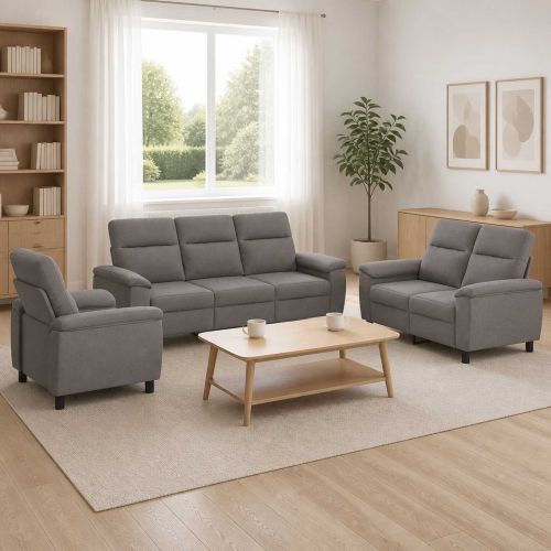 Комплект дивани 3 pcs Таупе Текстил