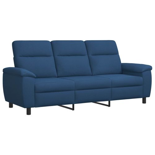 Комплект дивани 3 pcs Синьо Текстил