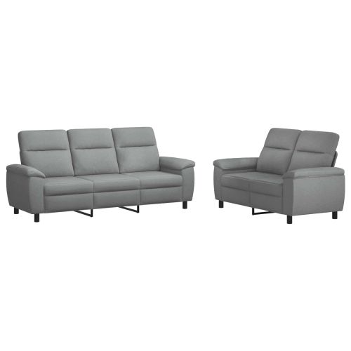 Комплект дивани 2 pcs Светлосиво Текстил