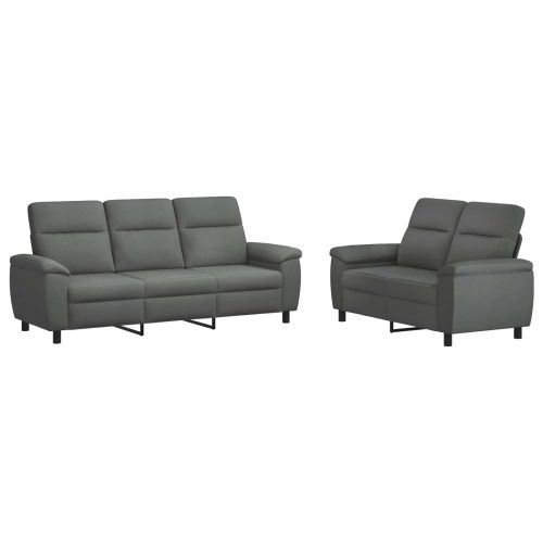 Комплект дивани 2 pcs Тъмносиво Текстил