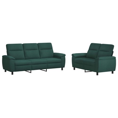 Комплект дивани 2 pcs Тъмнозелено Текстил
