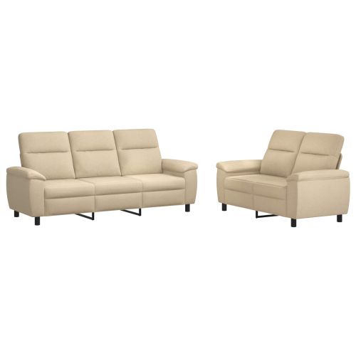 Комплект дивани 2 pcs Кремаво Текстил