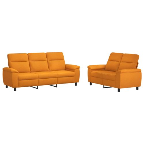 Комплект дивани 2 pcs Тъмен жълт Текстил