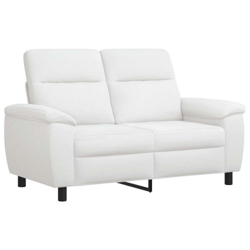 Комплект дивани 2 pcs Бяло Текстил