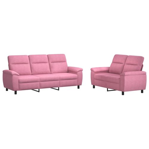 Комплект дивани 2 pcs Розово Текстил