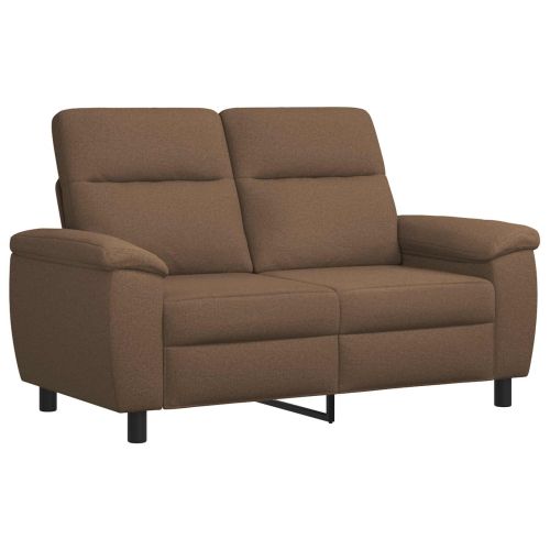 Комплект дивани 2 pcs Кафяво Текстил