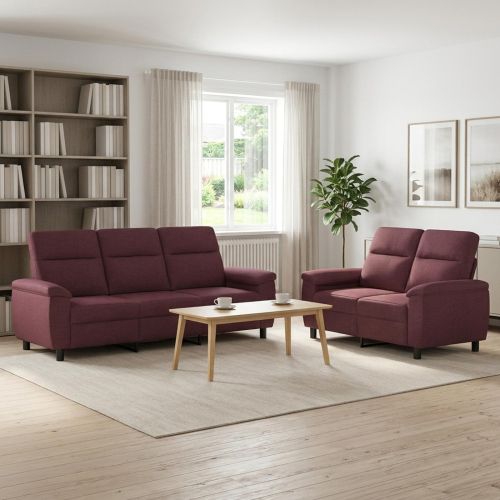Комплект дивани 2 pcs Лилаво Текстил