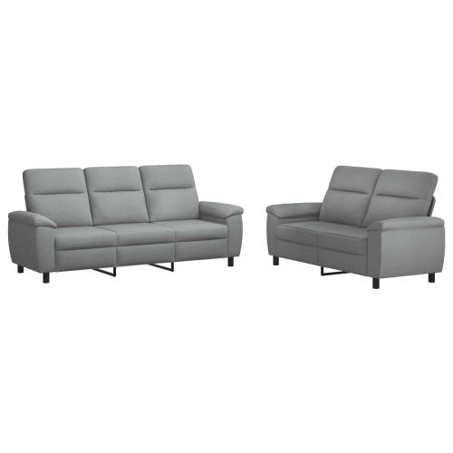 Комплект дивани 2 pcs Светлосиво Текстил
