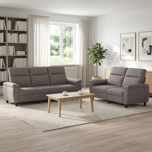Комплект дивани 2 pcs Таупе Текстил