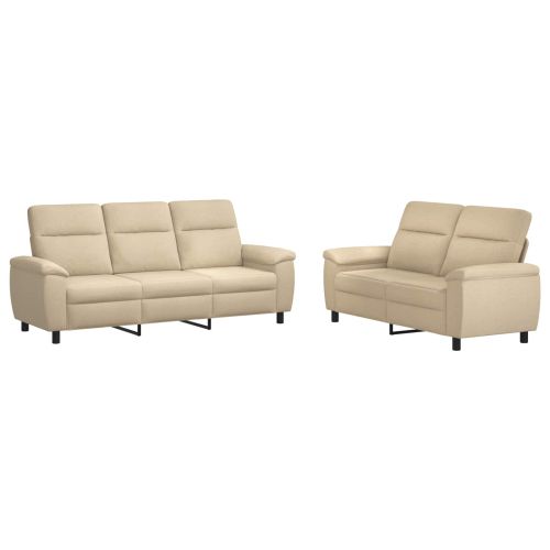 Комплект дивани 2 pcs Кремаво Текстил