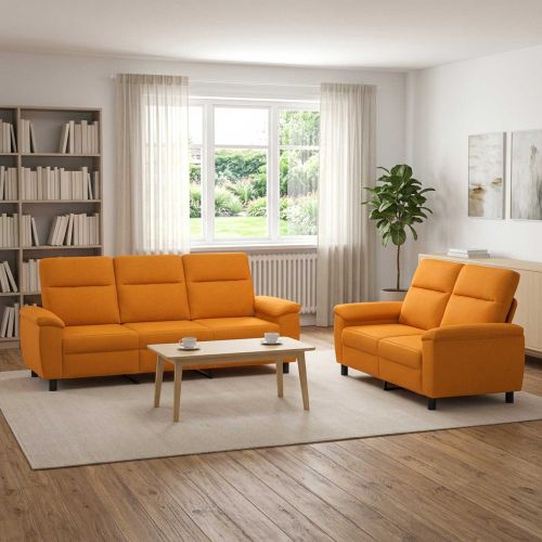 Комплект дивани 2 pcs Тъмен жълт Текстил
