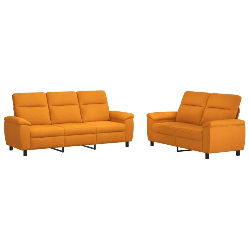 Комплект дивани 2 pcs Тъмен жълт Текстил