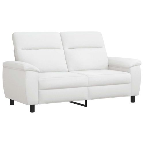 Комплект дивани 2 pcs Бяло Текстил