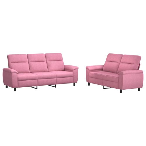 Комплект дивани 2 pcs Розово Текстил