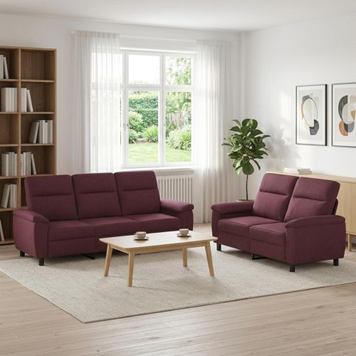 Комплект дивани 2 pcs Лилаво Текстил