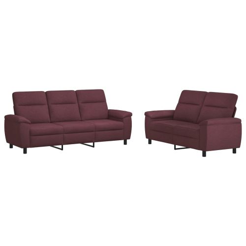 Комплект дивани 2 pcs Лилаво Текстил