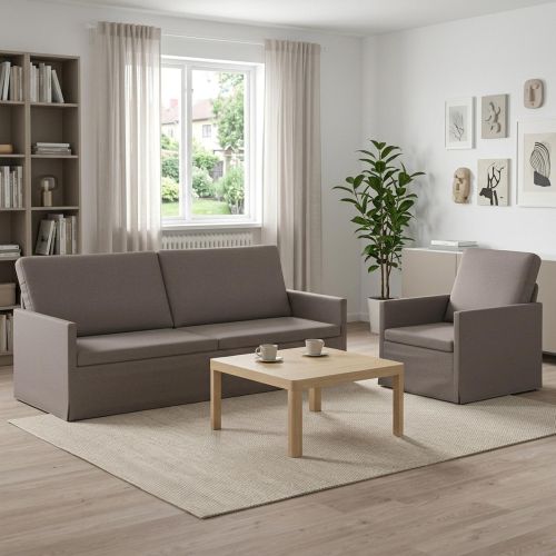 Комплект дивани 2 pcs Таупе Текстил