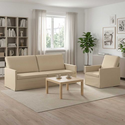 Комплект дивани 2 pcs Кремаво Текстил