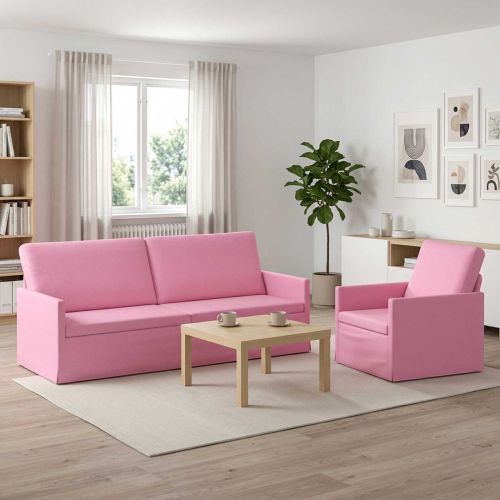 Комплект дивани 2 pcs Розово Текстил