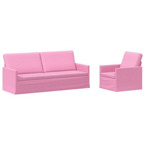 Комплект дивани 2 pcs Розово Текстил