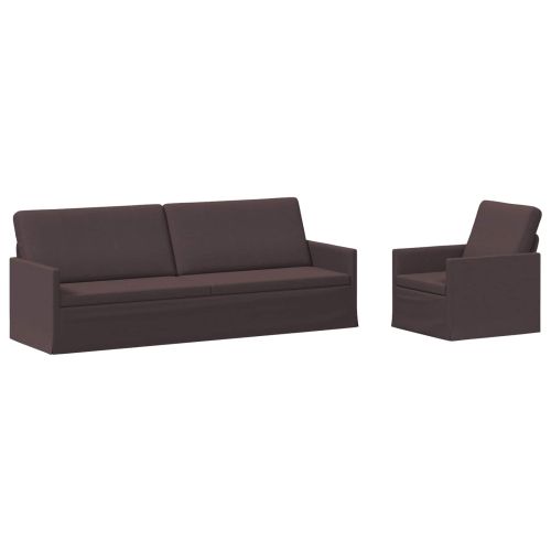 Комплект дивани 2 pcs Тъмен кафяв Текстил