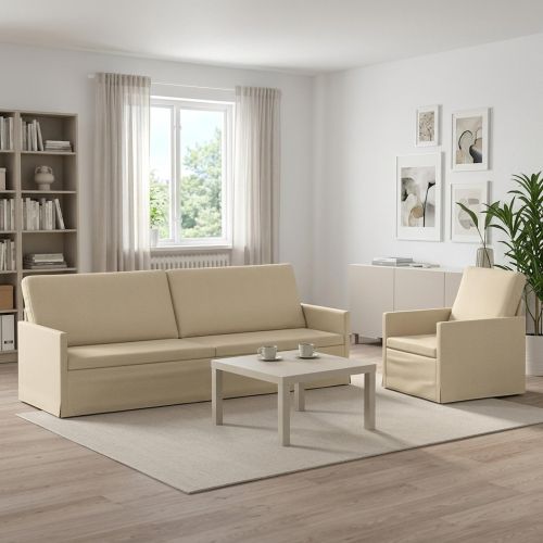 Комплект дивани 2 pcs Кремаво Текстил
