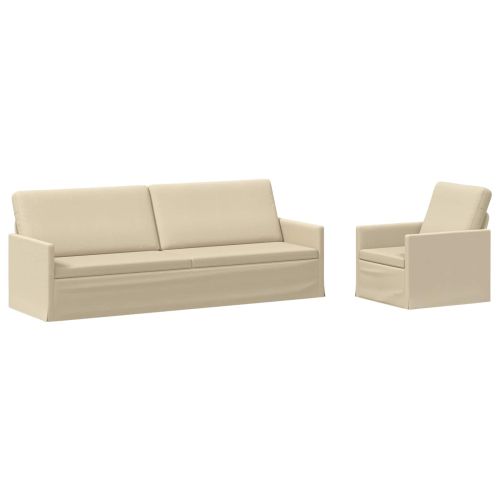 Комплект дивани 2 pcs Кремаво Текстил
