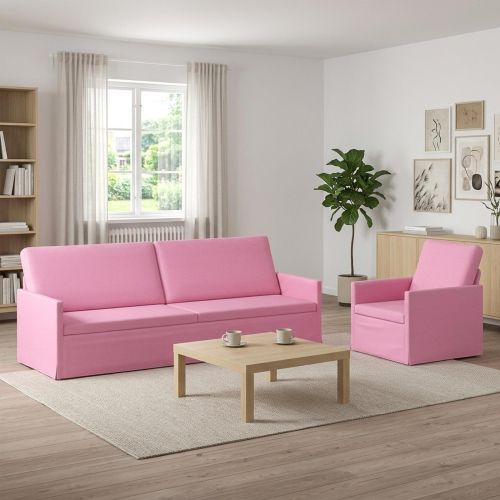 Комплект дивани 2 pcs Розово Текстил