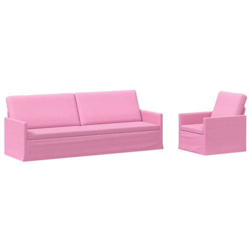 Комплект дивани 2 pcs Розово Текстил