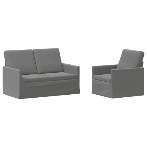 Комплект дивани 2 pcs Тъмносиво Кадифе