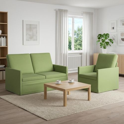 Комплект дивани 2 pcs Светло зелено Кадифе