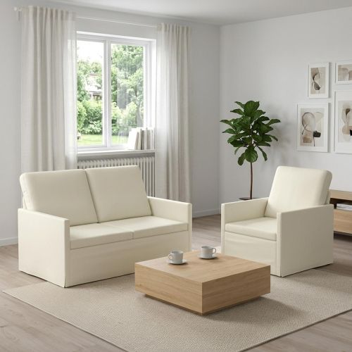 Комплект дивани 2 pcs Кремаво Кордюрова тъкан