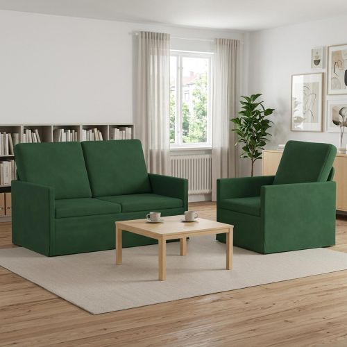 Комплект дивани 2 pcs Джунглово зелено Кордюрова тъкан