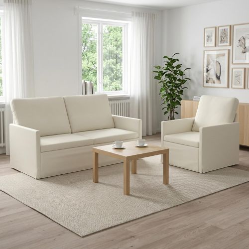 Комплект дивани 2 pcs Кремаво Кордюрова тъкан