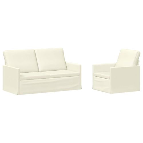 Комплект дивани 2 pcs Кремаво Кордюрова тъкан