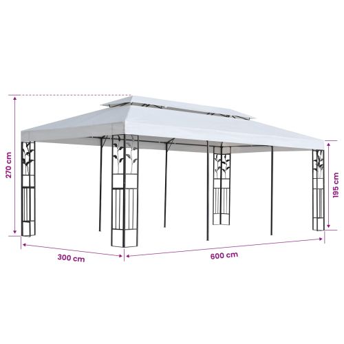 Платно за шатра Бяло 300 x 600 cm Полиестер