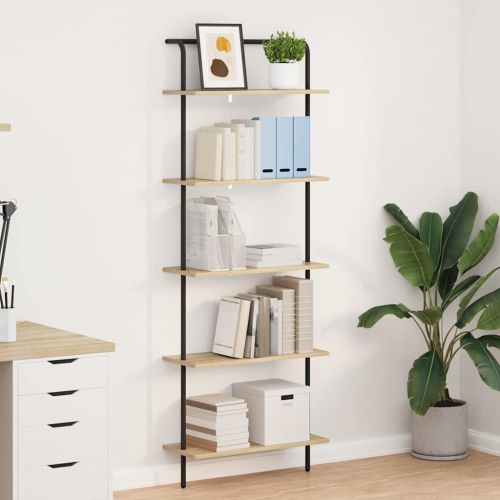 Рафт за книги 5 нива 60 x 24 x 168 см Инженерна дървесина