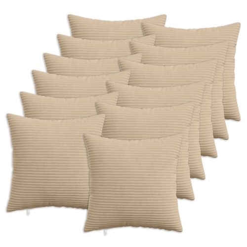 Калъфка за възглавница 12 pcs HEERLEN Таупе 40 x 40 cm кордурой