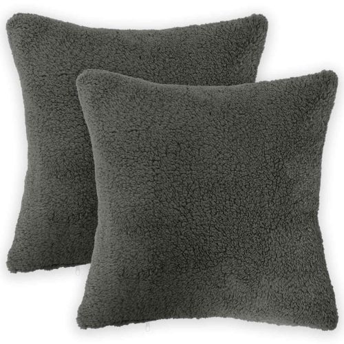 Калъфка за възглавница 2 pcs HEERLEN Тъмносиво 40 x 40 cm Букле