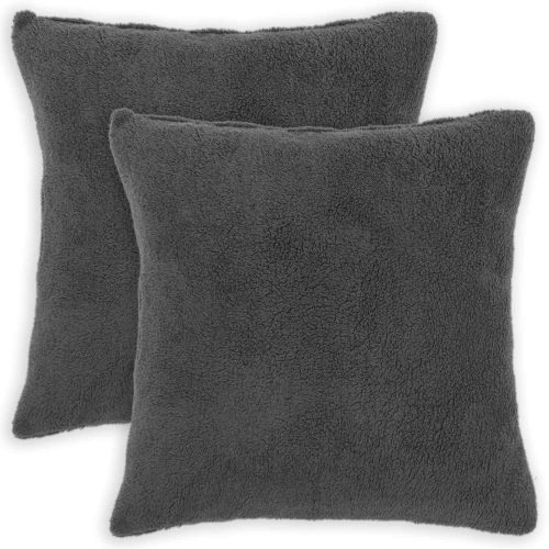 Калъфка за възглавница 2 pcs HEERLEN Тъмносиво 70 x 70 cm Букле
